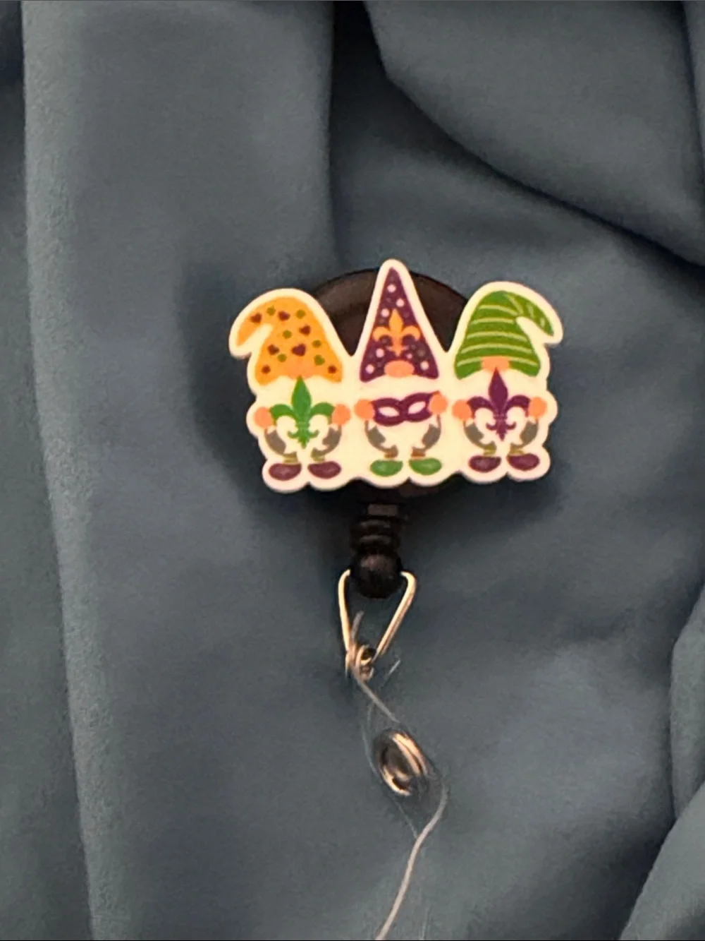 Mardi Gras Jester Badge Reel - Purple, Green & Gold
